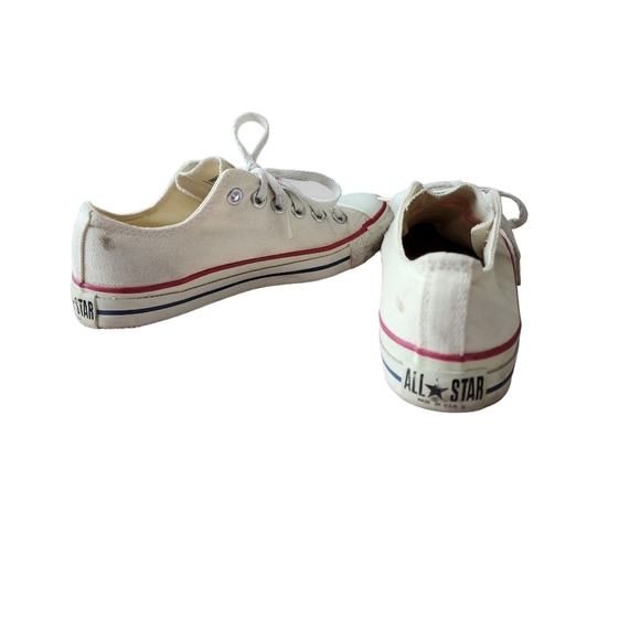 CONVERSE x VINTAGE Chuck taylor 80's white‎ low top sneakers USA Made men's 5 - Picture 10 of 16
